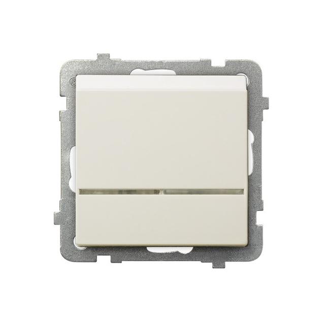 SONATA Łącznik hotelowy z podświetleniem pomarańczowym - kolor ecru