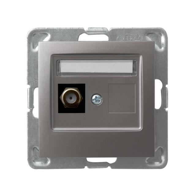 IMPRESJA Gniazdo antenowe typu F pojedyncze - kolor tytan