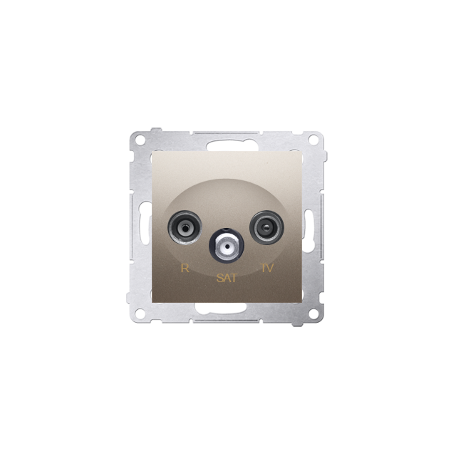 Simon 54 Gniazdo antenowe R-TV-SAT przelotowe złoty mat