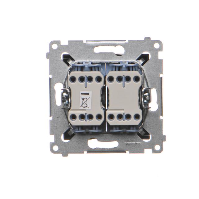 Simon 54 Łącznik krzyżowy podwójny 10A 250V szybkozłączka czarny DW7/2.01/49 KONTAKT