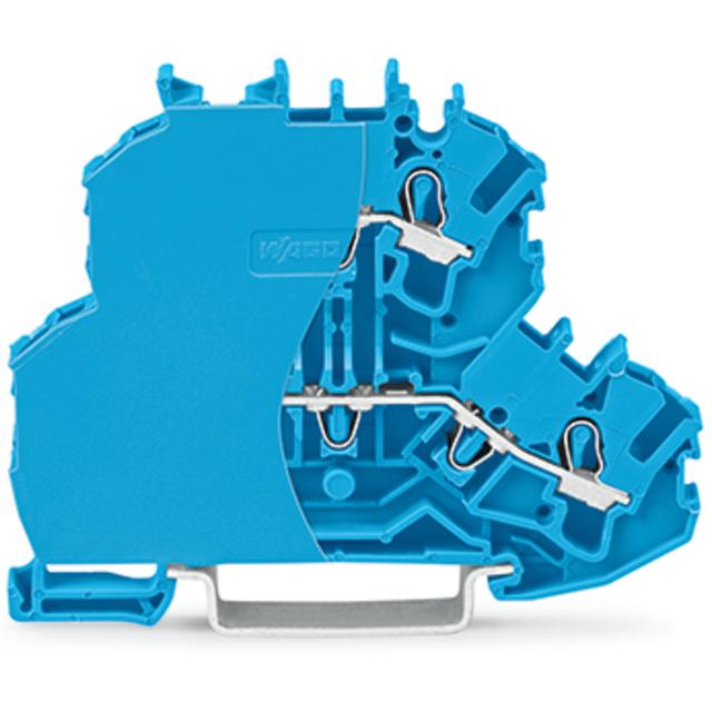 Złączka szynowa 2-pietrowa 2,5mm2 N/N niebieska TOPJOBS /50szt./ 2002-2204/099-000 WAGO