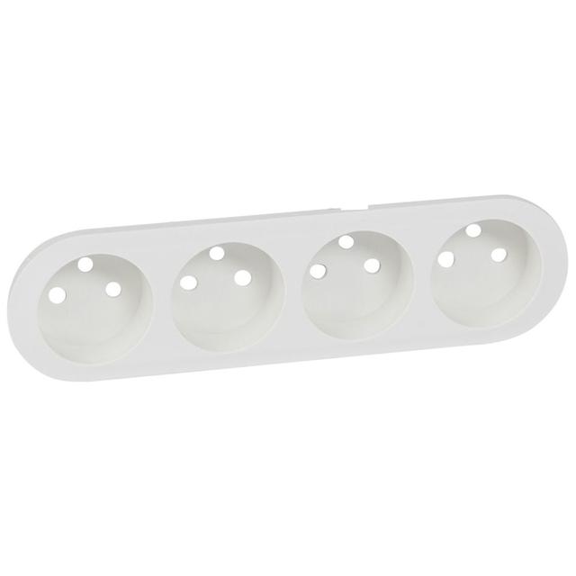 CELIANE - PLAKIETKA GNIAZDA 4 X 2P+Z ZESPOLONEGO BIAŁA, Legrand