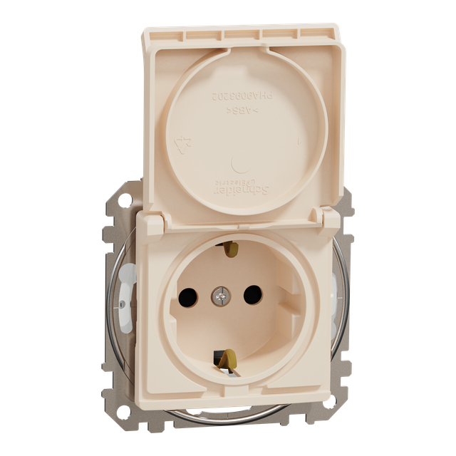 Sedna Design & Elements Gniazdo schuko z przesłonami IP44 beżowy SDD212023 Schneider