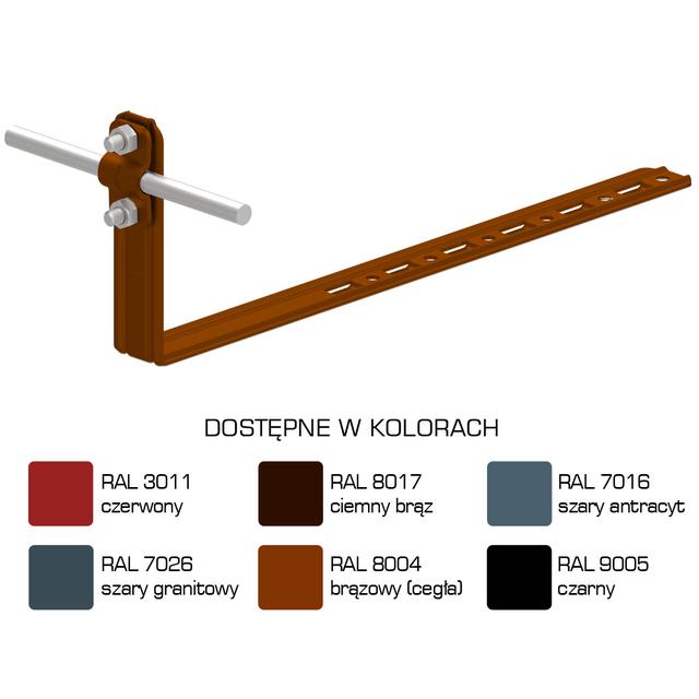 AN-25K/LA/-N Uchwyt dach.regu.pros.Z-śruba L=28cm,H=13,5cm /LA/