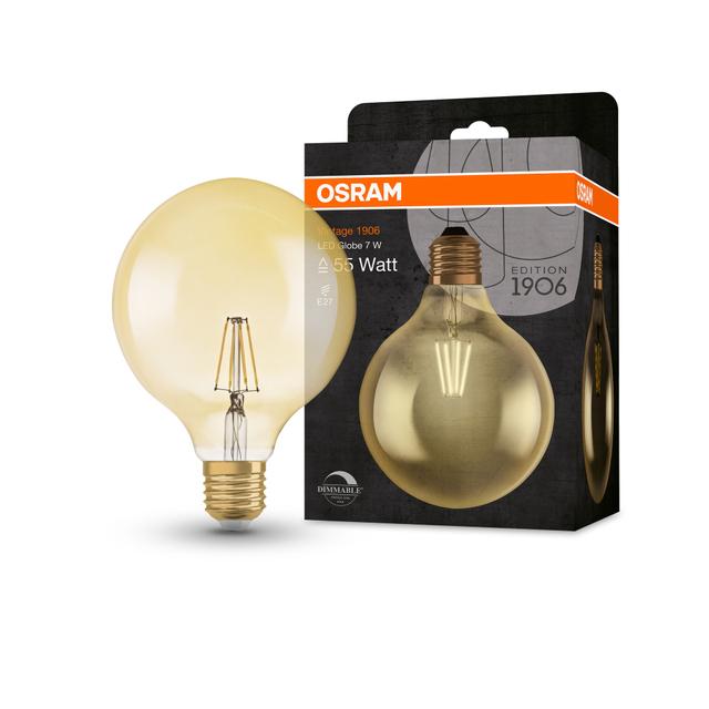 Żarówka LED 6,5W/824 E27 Vintage 1906 LED dim CL GLOBE125 FIL GOLD 51 dim 4058075808997