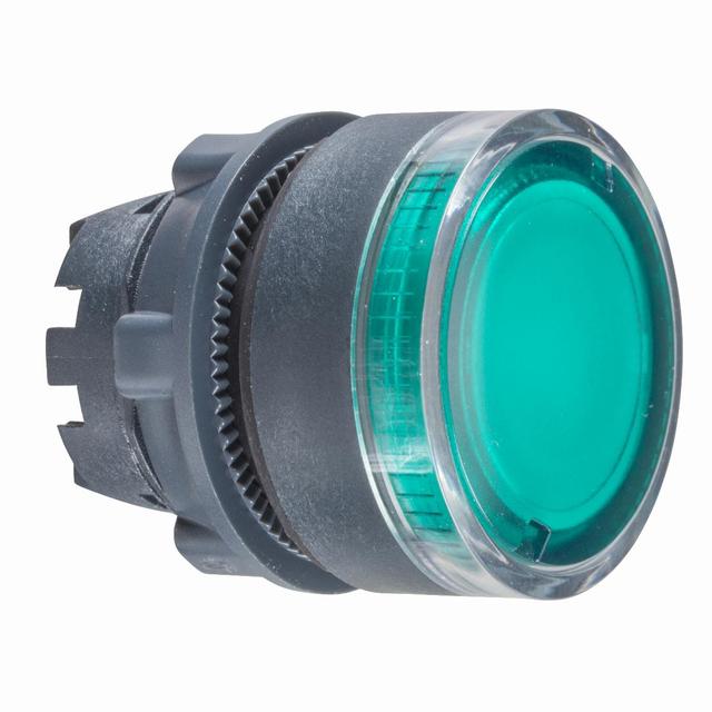 Harmony XB5 Główka przycisku płaskiego z samoczynnym powrotem, żarówka BA9s, zielona plastikowa