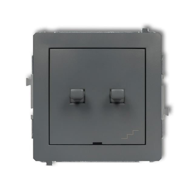 DECO Mechanizm łącznika podwójnego schodowego w stylu amerykańskim grafitowy mat