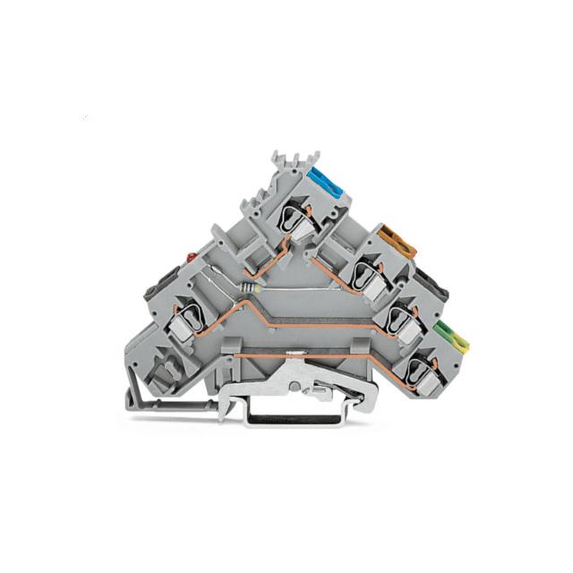 4-przewodowa złączka do czujników LED czerwona do czujników typu NPN szara /50szt./ 280-571/281-413 WAGO