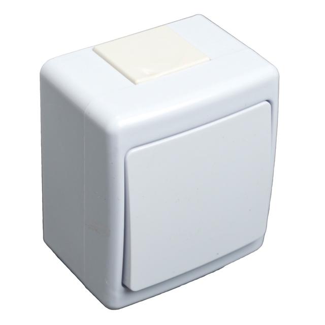 Wyłącznik BETA, pojedynczy, jednobiegunowy, IP44, biały