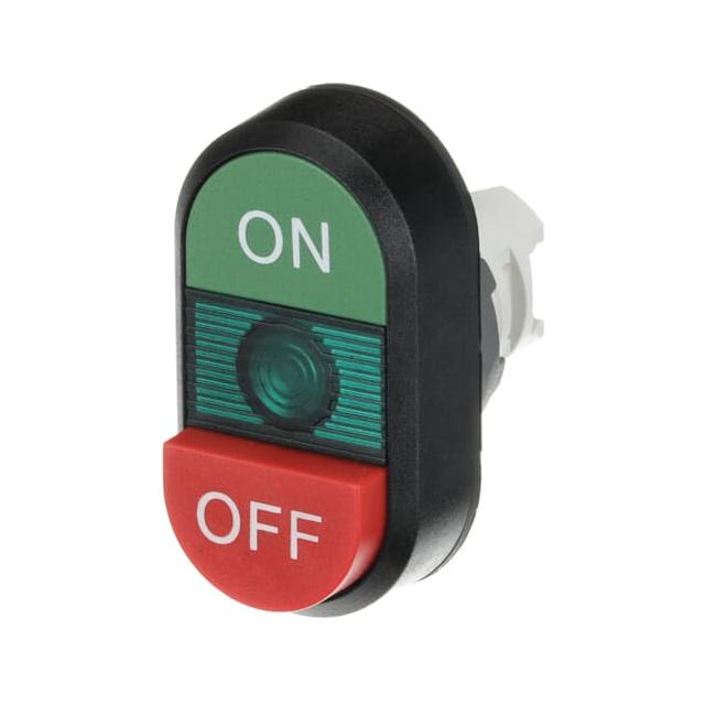 Przycisk podwójny ON-OFF zielone pole podświetlany MPD14-11G