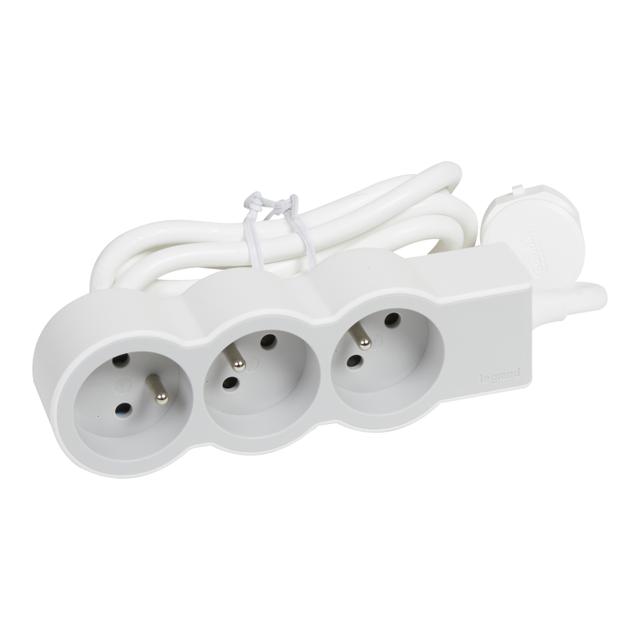 Przedłużacz Standard 3-Gniazdowy Z/U Z Przewodem 3Mb 3x1.5Mm2 Biały/Jasnoszary Helmo 049488 LEGRAND