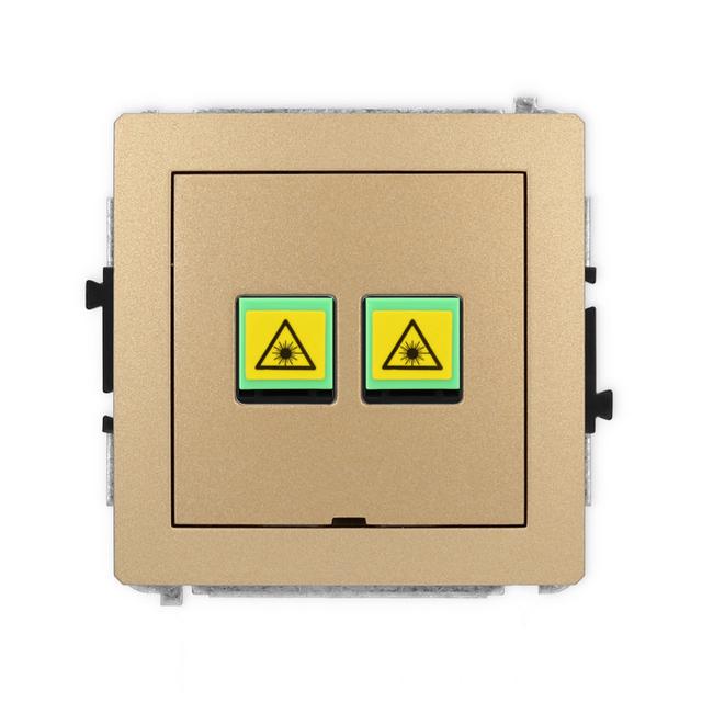 DECO Mechanizm gniazda światłowodowego/optycznego podwójnego, bez pola opisowego złoty metalik