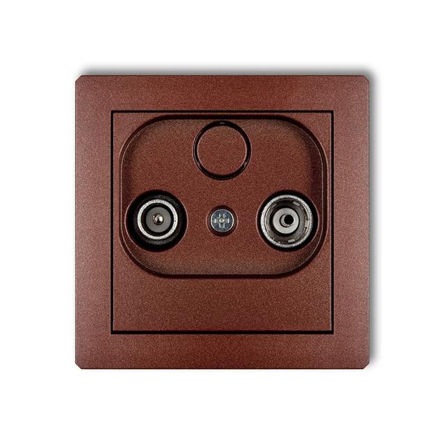 DECO Mechanizm gniazda abonenckiego RTV końcowego 2dB brązowy metalik