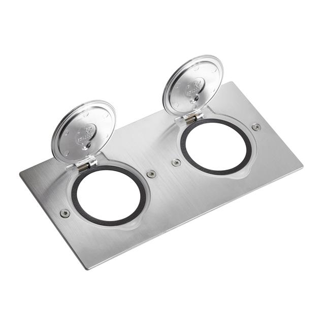 Pokrywa Gniazda Podwójna Prostokątna Inox 089702 LEGRAND