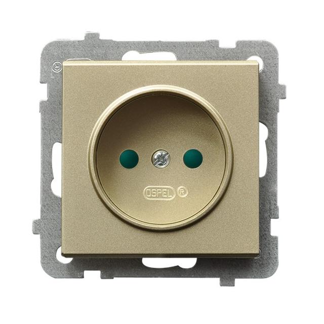 SONATA Gniazdo pojedyncze z przesłonami torów prądowych - kolor szampański złoty