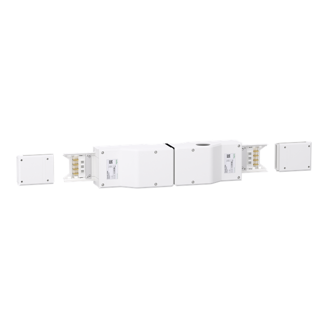 Kaseta zasilająca, Canalis KNA, 100A, 3L+N+PE/3L+PEN, środkowy montaż, RAL9001