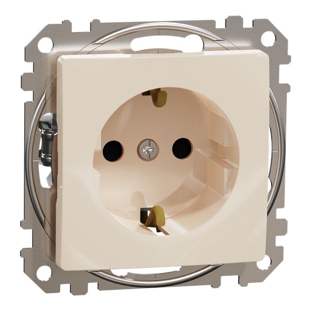 Sedna Design & Elements Gniazdo schuko z przesłonami beżowe SDD112021 SCHNEIDER
