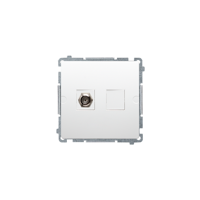 Simon Basic Gniazdo antenowe typu F pojedyncze  biały