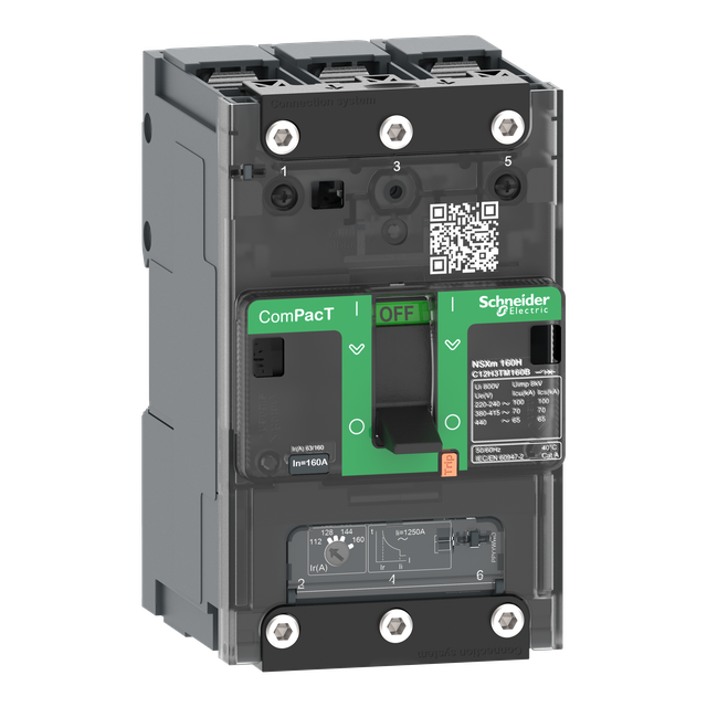 Wyłącznik mocy ComPacT NSXm TM80D 3P 25kA zaciskane końcówki kablowe C11B3TM080B Schneider