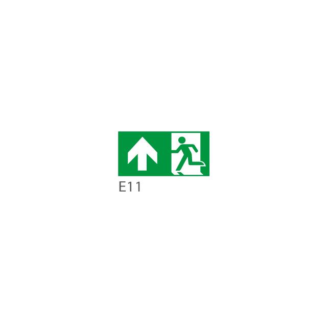 Piktogram WYJŚCIE W GÓRĘ LEWO - E11
