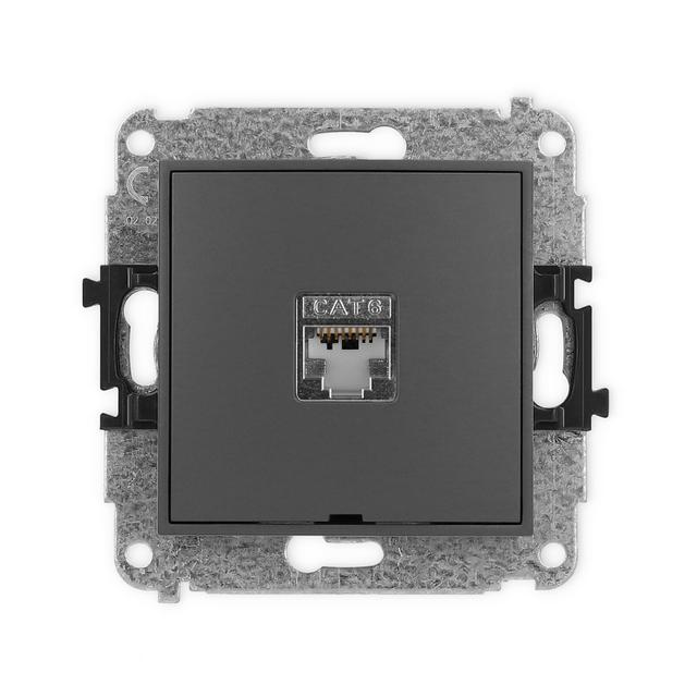 ICON Mechanizm gniazda komputerowego pojedynczego 1xRJ45, kat. 5e, ekranowany, 8-stykowy, bez pola o