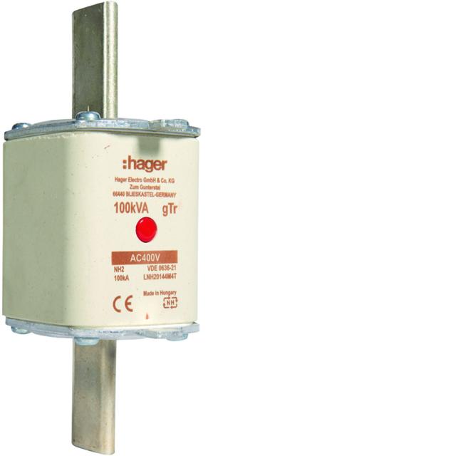Wkładka bezp. nożowa NH2 wsk.podw. uchwyt nieiz. gTr 144A 400VAC LNH20144M4T HAGER