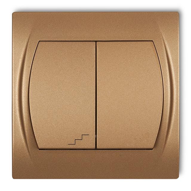 LOGO Łącznik pojedynczy ze schodowym (wspólne zasilanie) złoty metalik 8LWP-10.1 KARLIK