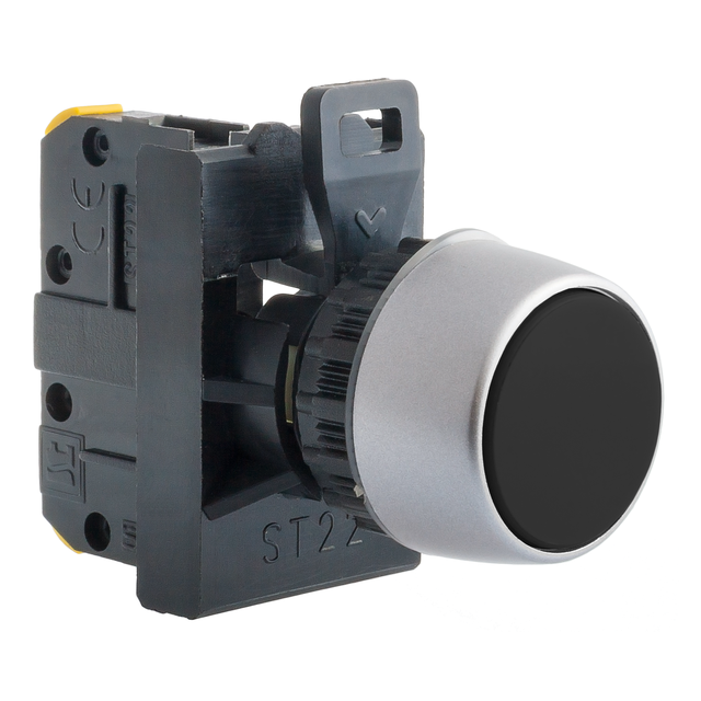 PRZYCISK KRYTY CZARNY 1 ZW PIERŚCIEŃ NIKLOWANY