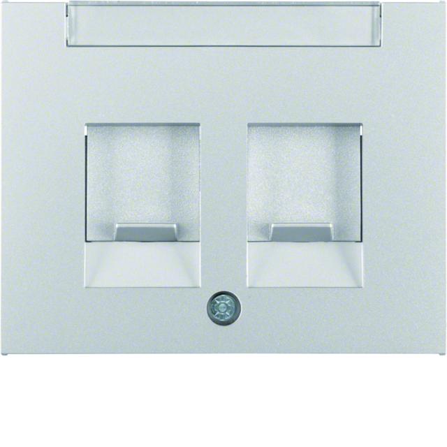 BERKER K.5 Płytka czołowa podwójna zasuwa chroniące przed kurzem pole opisowe aluminium 11827003 HAG