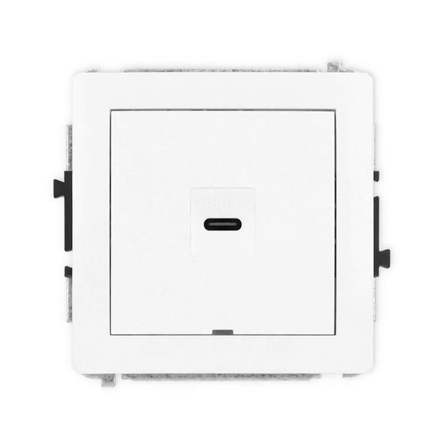 DECO Gniazdo pojedyncze 1xUSB C-C, bez pola opisowego biały mat 25DGUSBBO-7 KARLIK