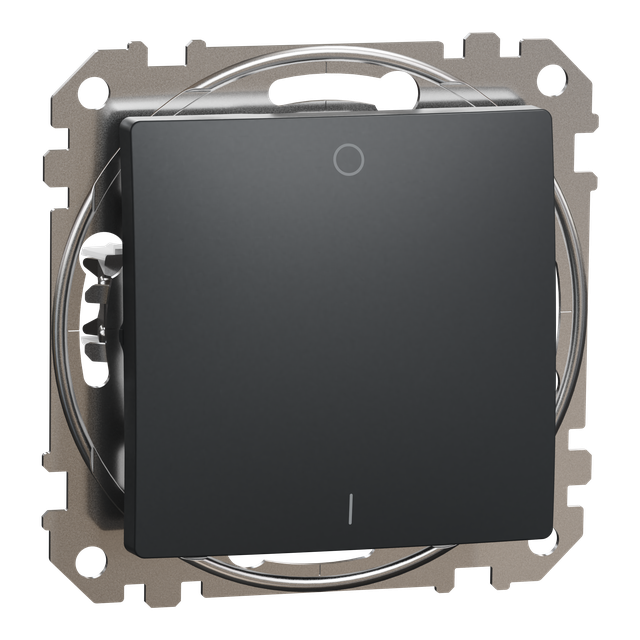 Sedna Design & Elements, łącznik 2-biegunowy, czarny antracyt