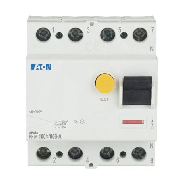 PFIM-100/4/003-A Wyłącznik różnicowoprądowy 10kA 100A 4P 30mA typ A 102829 EATON