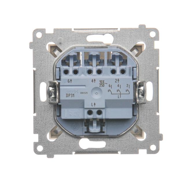 Simon 54 Przycisk potrójny 10A szybkozłączka kremowy