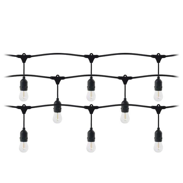 Girlanda oświetleniowa - 1 sznur 15 m (15 opraw) + 15 żarówek LED 1W E27, 3000K + 1 żarówka gratis