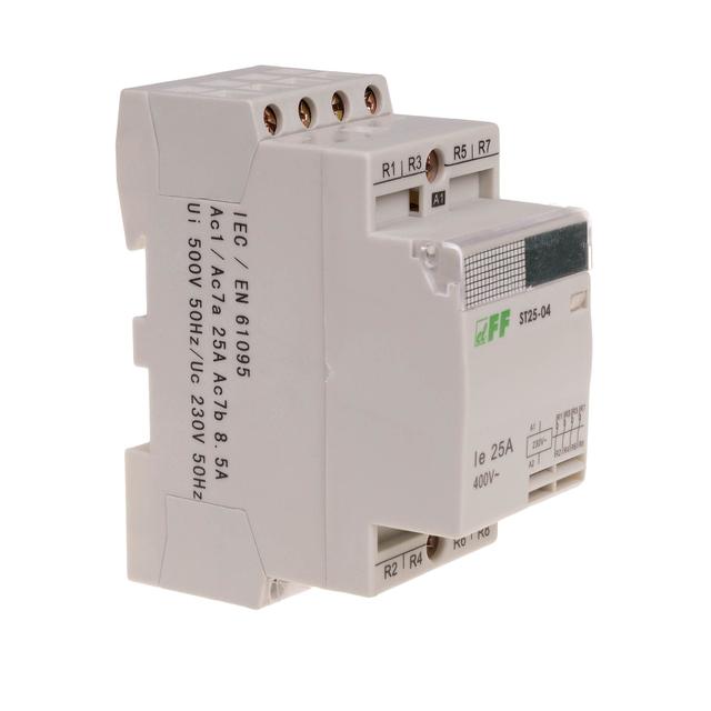 Stycznik modułowy montaż na szynie styki 4R 25A ST25-04 F&F