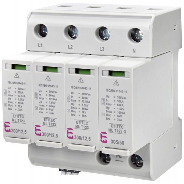 Ogranicznik przepięć T1+T2+T3 (B+C+D) TEC ML T123 300/12,5 3+1 RC 002440672 ETI