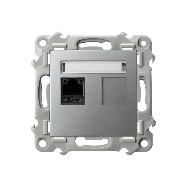 SZAFIR Gniazdo komputerowe pojedyncze, kat. 5e MMC - kolor srebro