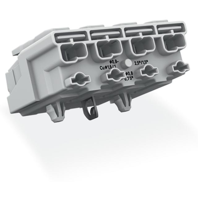 złączka zasilająca 4-biegunowa ze stopkami ze styk. PE