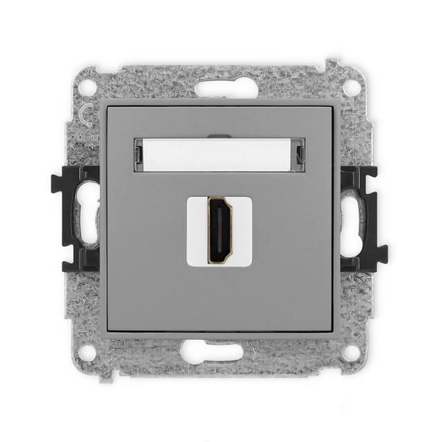 MINI Gniazdo pojedyncze HDMI 2.0, 4K szary mat 27MHDMI-3 KARLIK