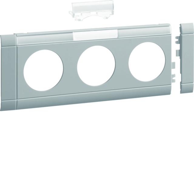 tehalit.WA Maskownica potrójna z polem opisowym ABS bezhalogenowy jasnoszary GB080317035 HAGER