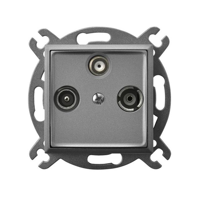 ARIA Gniazdo RTV-SAT przelotowe - kolor szary mat