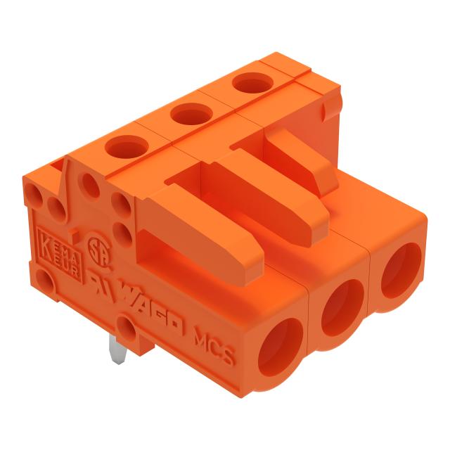 MCS-MIDI Classic gniazdo kątowe 3-bieg. pomarańczowe raster 5,08 mm