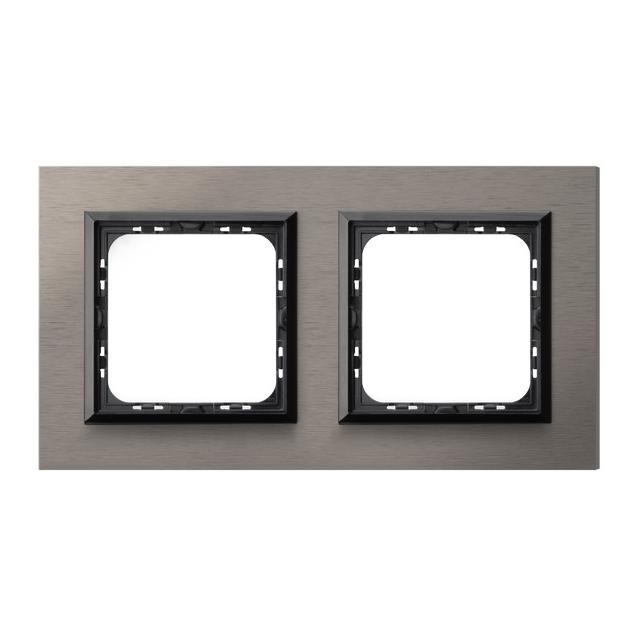 SONATA Ramka podwójna - kolor szczotkowana satyna