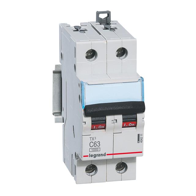 Wyłącznik Nadprądowy S 312 2P C63A 10000A TX3 404211 LEGRAND