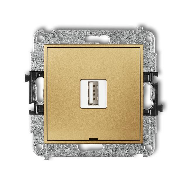 MINI Mechanizm ładowarki USB pojedynczej USB A, 5W max., 5V, 1A, bez pola opisowego złoty