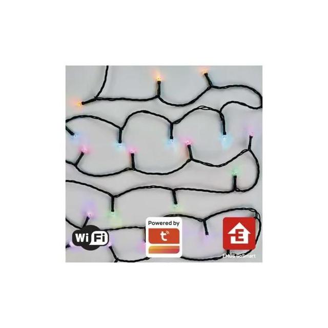 GoSmart lampki choinkowe 80LED 8m, RGB, czarny przewód, 64 programów, IP44, Wi-Fi