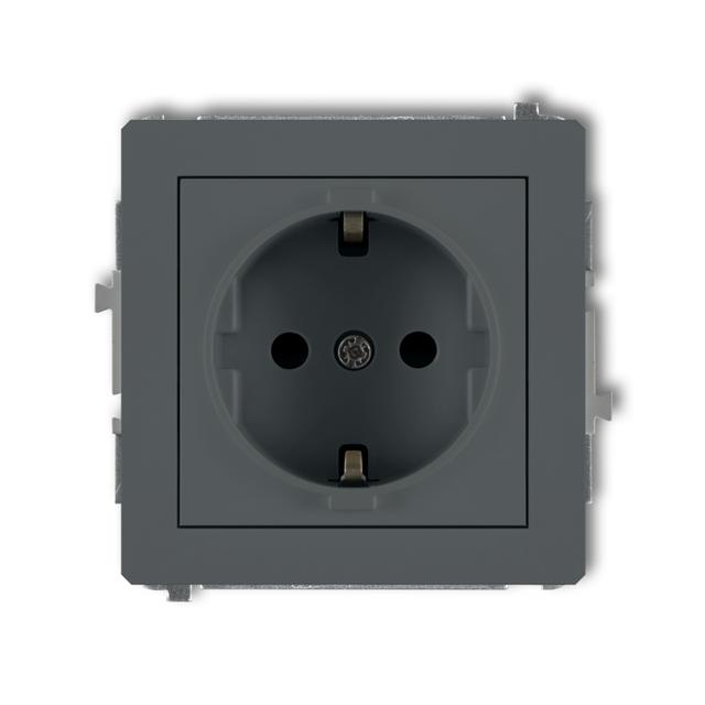 DECO Mechanizm gniazda bryzgoszczelnego z uziemieniem 2P+Z (klapka dymna, przesłony torów prądowych)