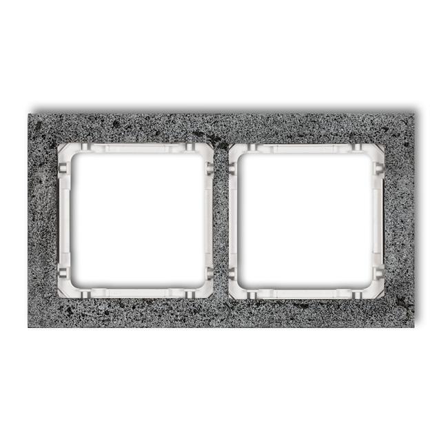 DECO Ramka uniwersalna podwójna - beton (ramka: antracytowa; spód: biały)