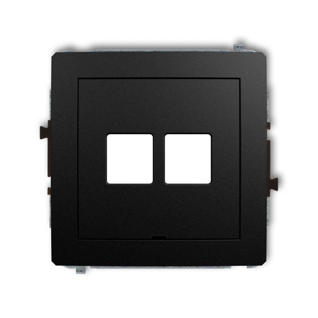 DECO Mechanizm gniazda multimedialnego podwójnego bez modułu, bez pola opisowego (standard Keystone)
