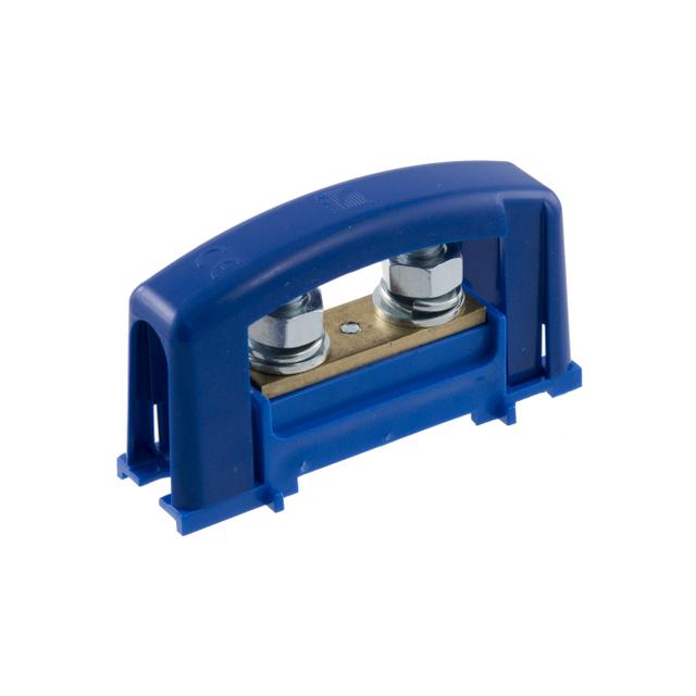 Zacisk ochronny oczkowy 2xM8, niebieski z pokrywą NOWOŚĆ